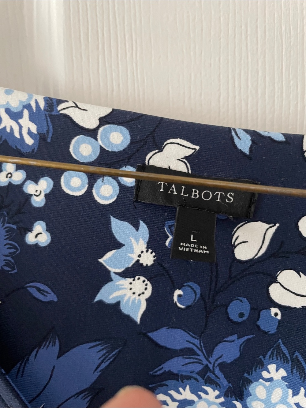 Talbots Navy and White Floral Midi Dress - Picture 2 of 3